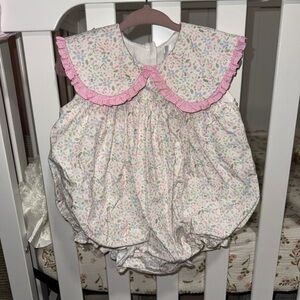 Charming Pink and White Floral Baby Bodysuit